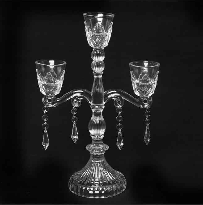 3arms elegantní křišťálové sklo candel držitel 