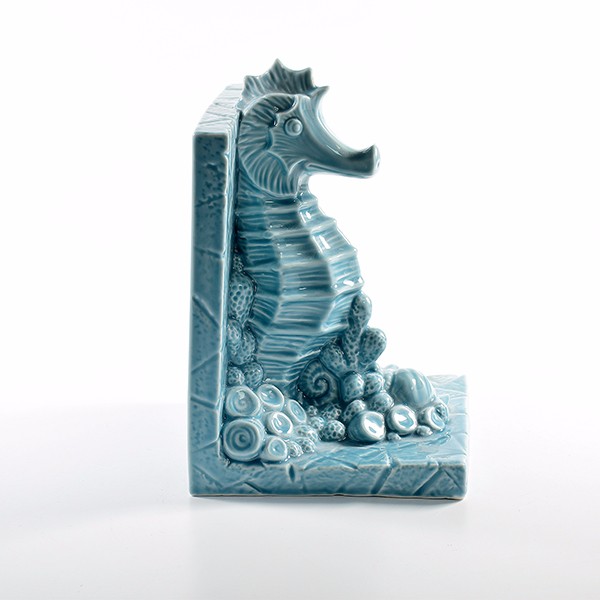 hogar regalo arte arte porcelana seahorse sujetalibros