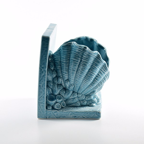 porslin sea shell konst hantverk keramik bokstöd