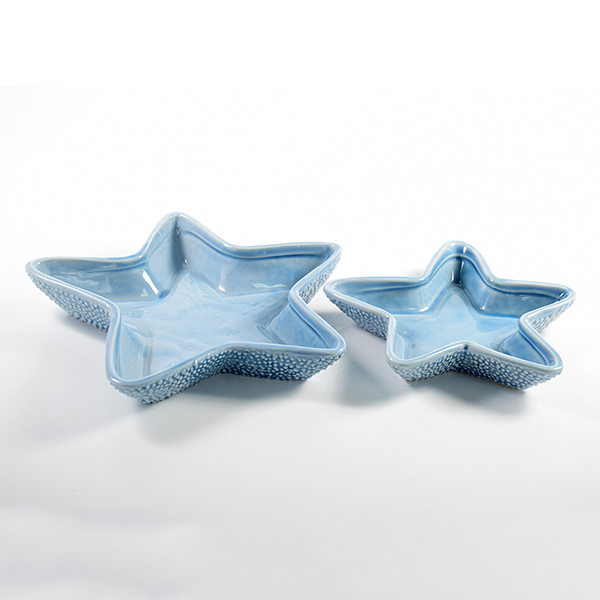  small sea star ceramic sauce plates dishes 